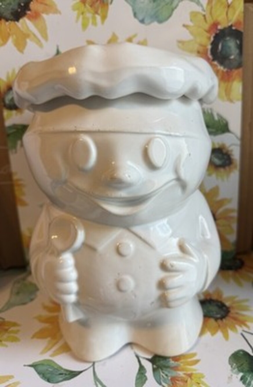 Vintage McCoy Pillsbury Doughboy "Bobby the Baker" Ceramic Cookie Jar Unpainted